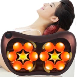 image-Four heads and eight heads multi-function massager infrared cervical spine waist back massager car home massage pillow manufacturer