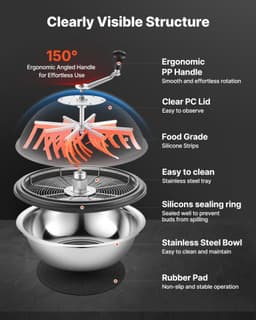 image-VEVOR Bud Leaf Bowl Trimmer, 24 in Manual Bud Trimmer, with Sharp Stainless Steel Blades, Visual Cutting, Wet & Dry Hydroponic Cutting Machine, Twisted Spin Cut for Plants Leaves Buds Flowers