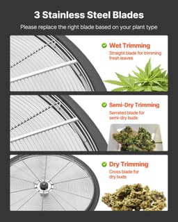 image-VEVOR Bud Leaf Bowl Trimmer, 24 in Manual Bud Trimmer, with Sharp Stainless Steel Blades, Visual Cutting, Wet & Dry Hydroponic Cutting Machine, Twisted Spin Cut for Plants Leaves Buds Flowers