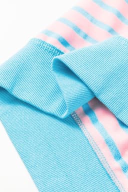 image-Pink Stripe Oversized T-Shirt Contrast Trim