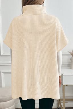 image-Jet Stream Knit Turtleneck Tunic Short Sleeve