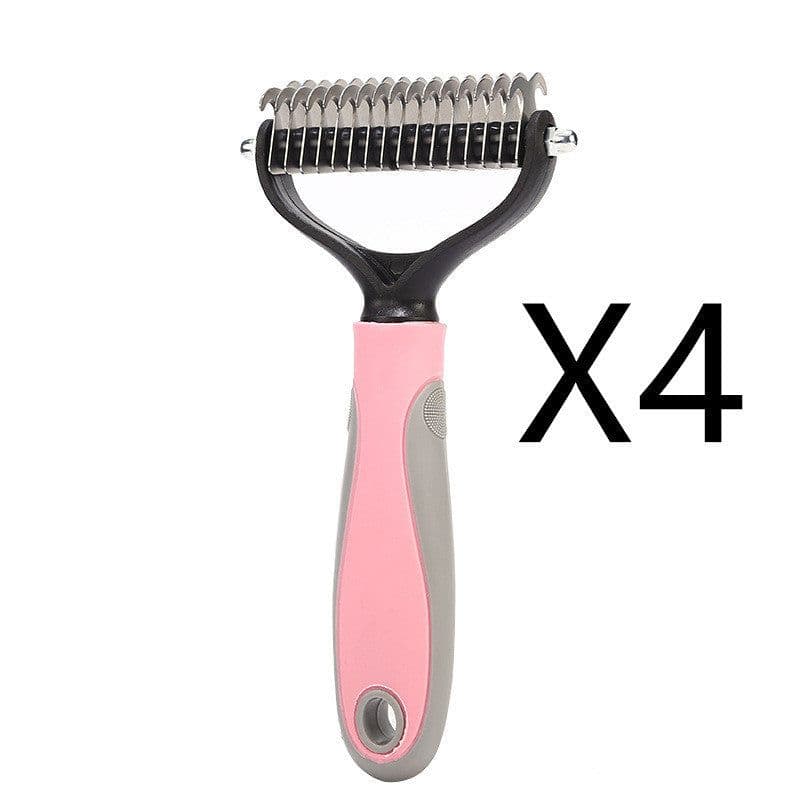 image-Stainless Double-sided Pet Brush Hair Removal Comb Grooming Dematting Dog Grooming Shedding Tools