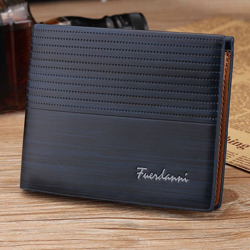 image-Hengsheng Men's Wallet Short Black PU Leather