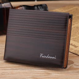 image-Hengsheng Men's Wallet Short Black PU Leather