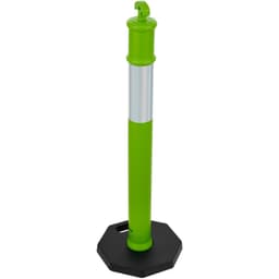 image-VEVOR 3 Pack Traffic Delineator Posts, 48 inches Traffic Safety Cones with Weighted Base and Reflective Strips, Heavy Duty Delineator Posts for Construction Site, Parking Lot, Crowd Control, Green