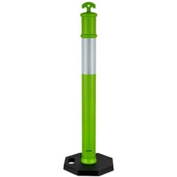image-VEVOR 3 Pack Traffic Delineator Posts, 48 inches Traffic Safety Cones with Weighted Base and Reflective Strips, Heavy Duty Delineator Posts for Construction Site, Parking Lot, Crowd Control, Green