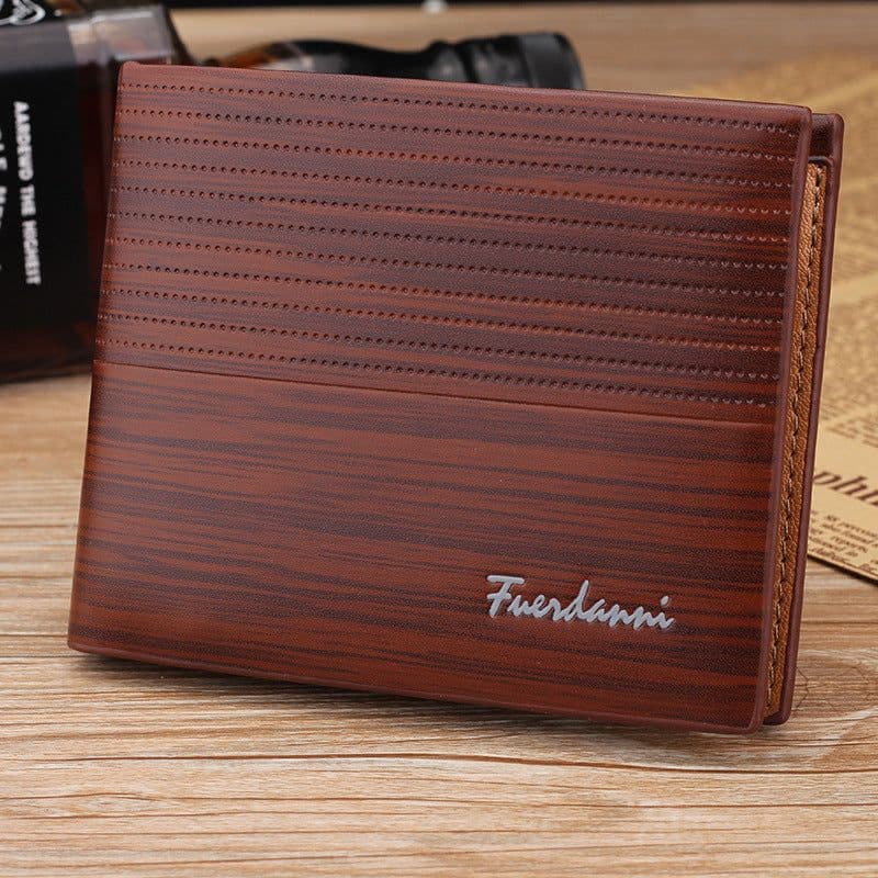 image-Hengsheng Men's Wallet Short Black PU Leather