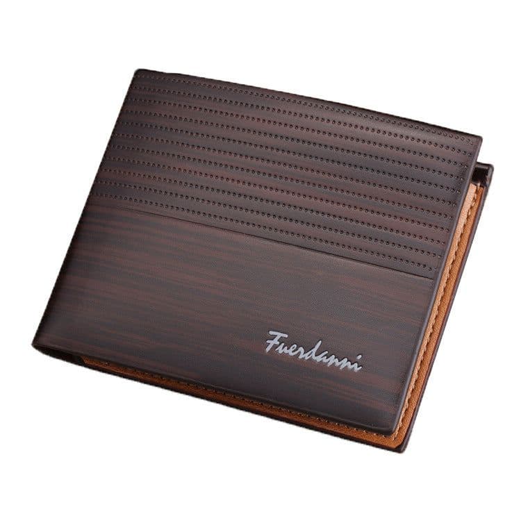 image-Hengsheng Men's Wallet Short Black PU Leather