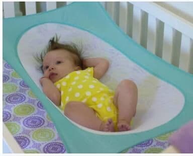 image-Pure color Infant Baby Hammock For Newborn Kid Sleeping Bed Safe Detachable Baby Cot Crib Elastic Hammock With Adjustable Net