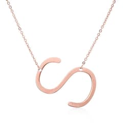 image-Fabulous Rose Gold Plated Stainless Steel Initial Letter Pendant Necklace