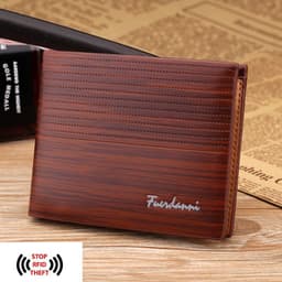 image-Hengsheng Men's Wallet Short Black PU Leather