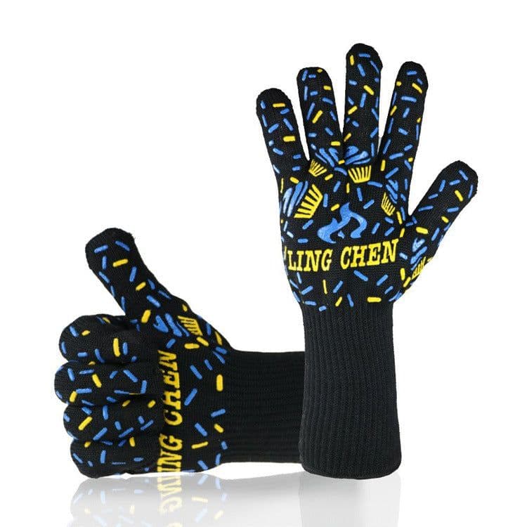 image-Fireproof BBQ Gloves - 800°F Heat Resistant Silicone
