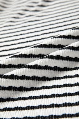image-Black Stripe Textured Knit Twisted Rib Contrast Patchwork V Neck Long Sleeve Top
