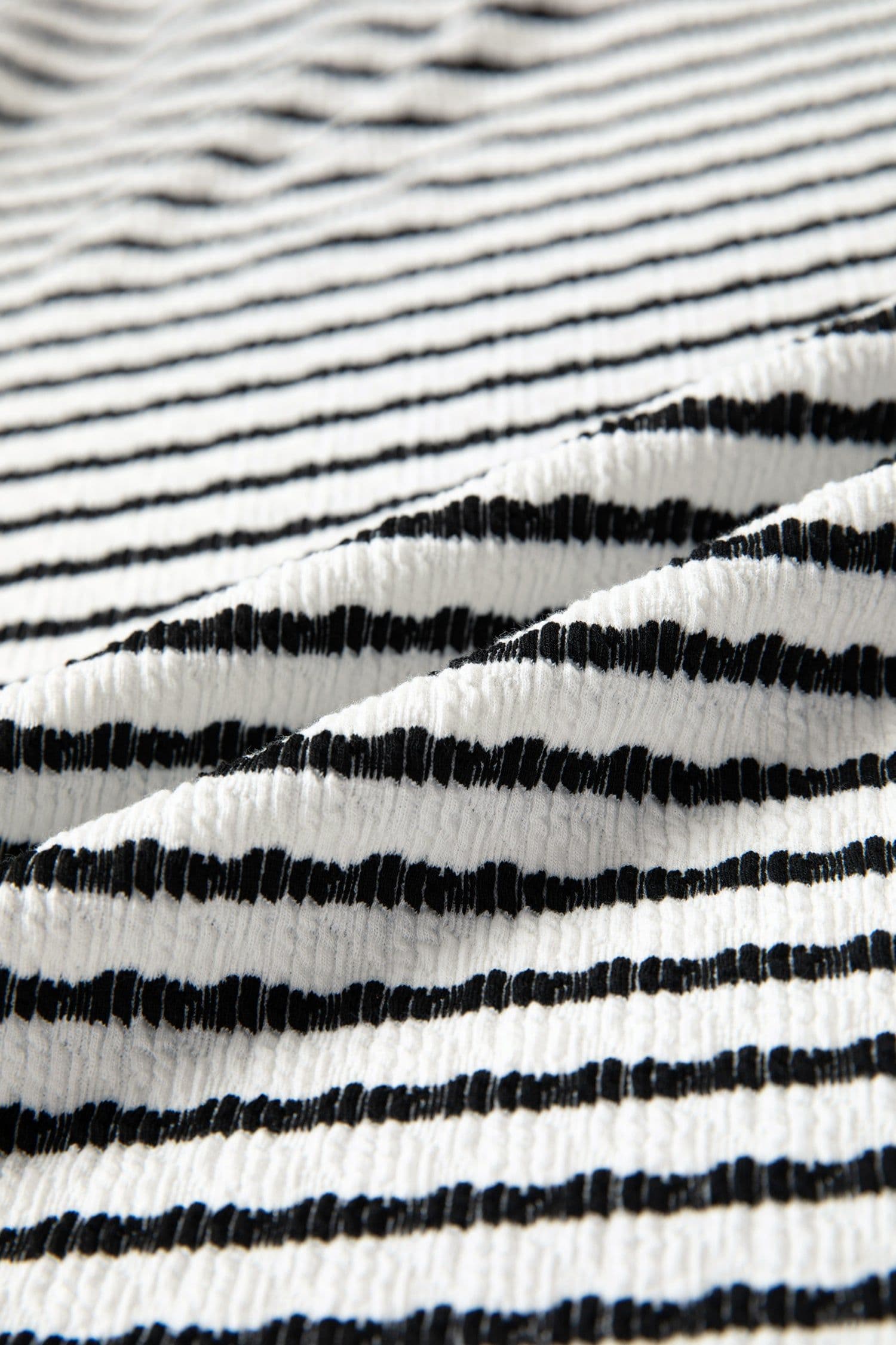 image-Black Stripe Textured Knit Twisted Rib Contrast Patchwork V Neck Long Sleeve Top