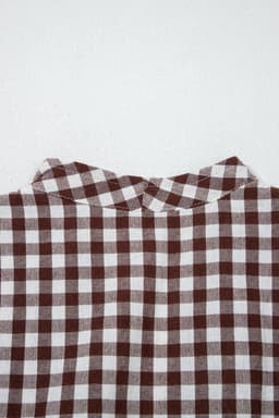 image-Coffee Plaid Print Full Zipper Cinched Waist Fit Flare Sleeveless Maxi Dress