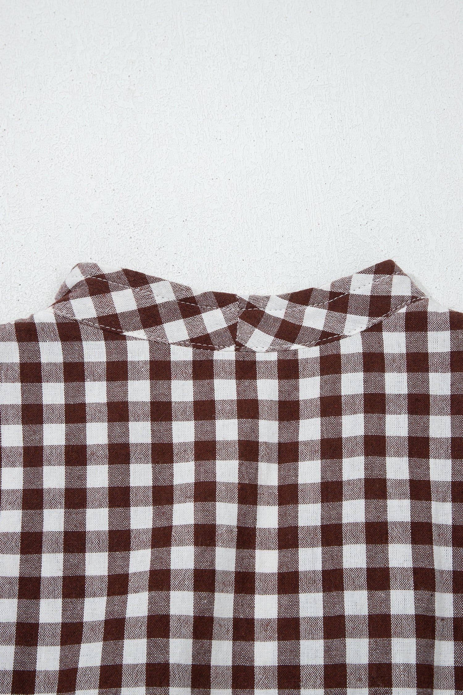 image-Coffee Plaid Print Full Zipper Cinched Waist Fit Flare Sleeveless Maxi Dress