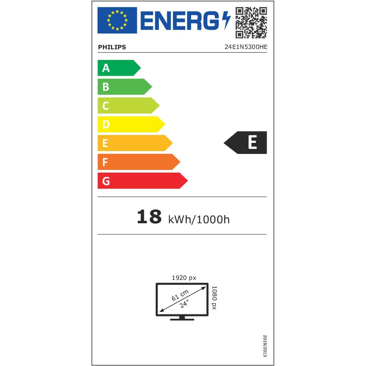 image-Monitor Philips 24E1N5300HE/00 FHD 23,8" LED IPS LCD Flicker free 75 Hz 50-60 Hz 23.8"