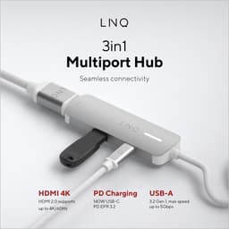 image-USB Hub Linq Byelements LQ49031 White Grey