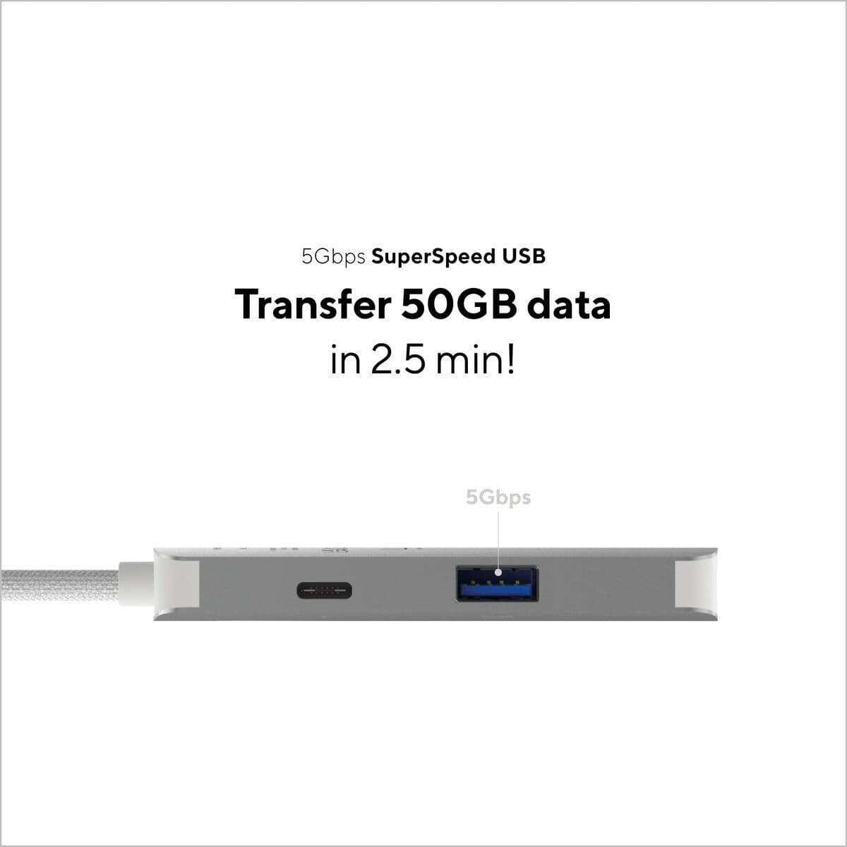image-USB Hub Linq Byelements LQ49031 White Grey