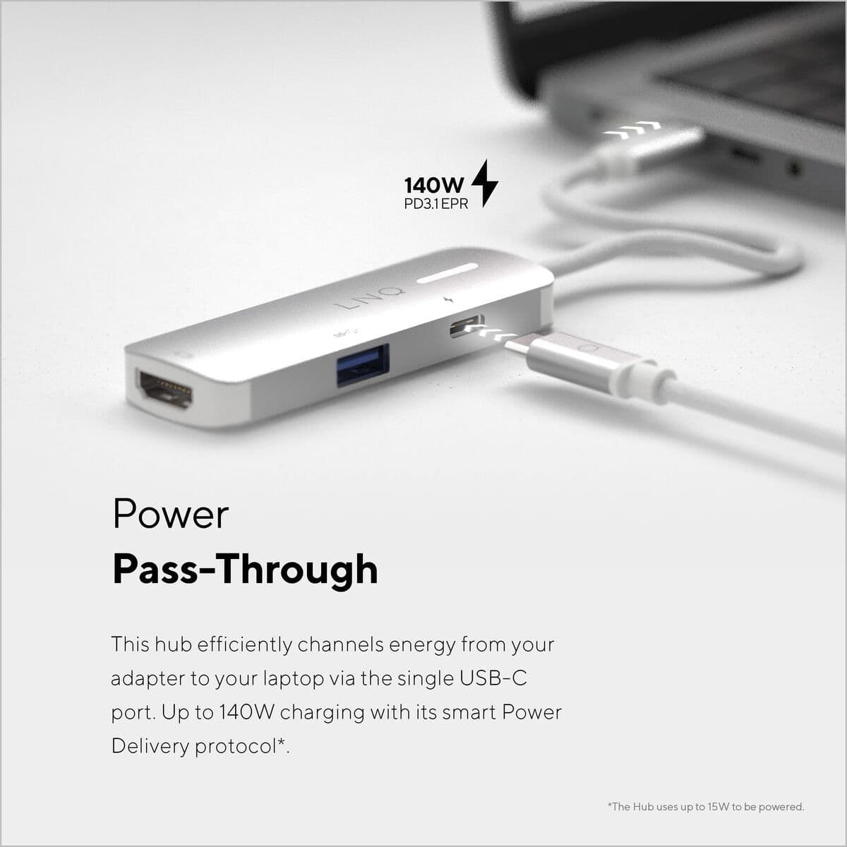 image-USB Hub Linq Byelements LQ49031 White Grey