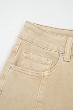image-Apricot Wide Leg Cropped Jeans - Seamed