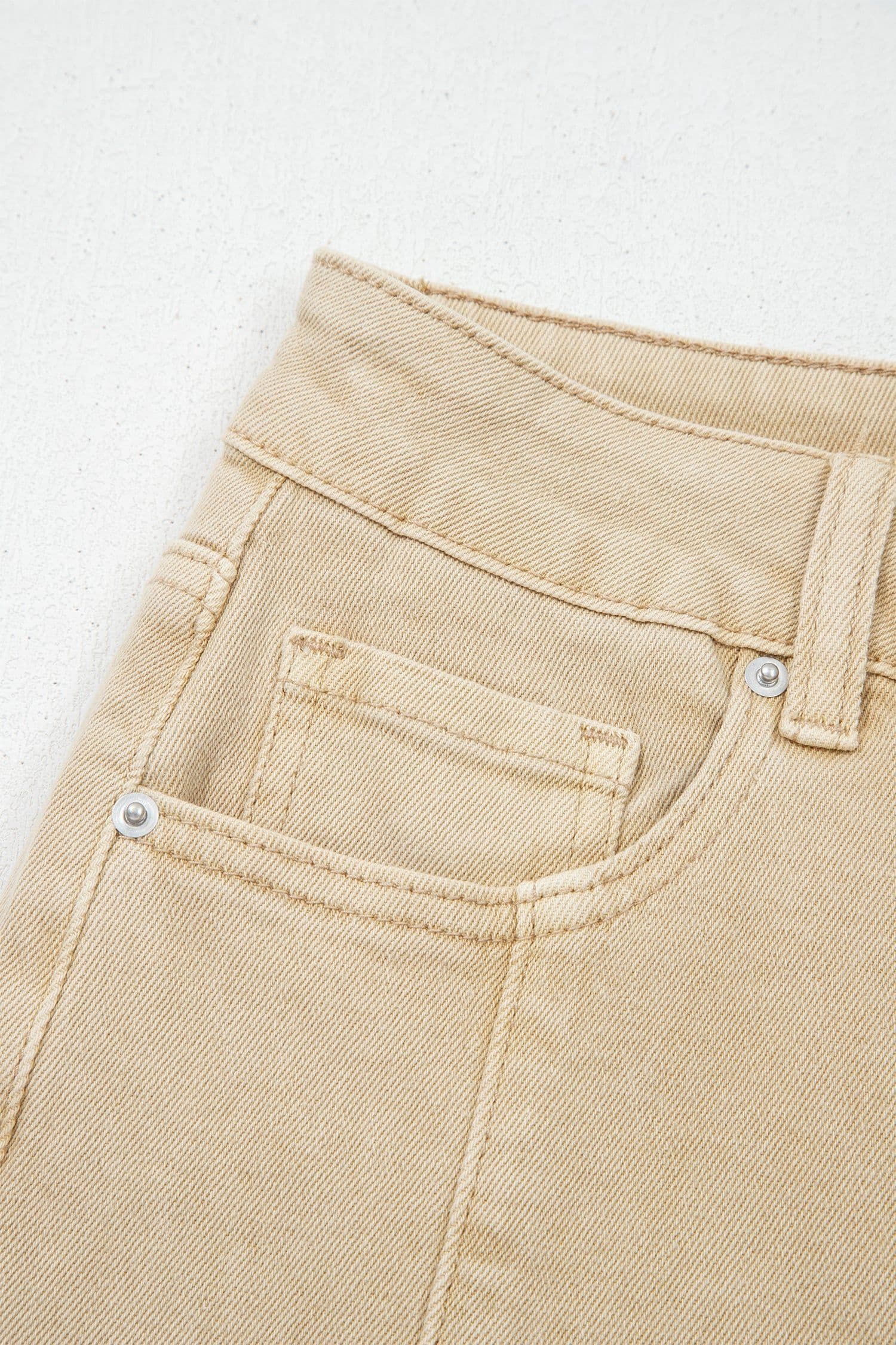 image-Apricot Wide Leg Cropped Jeans - Seamed