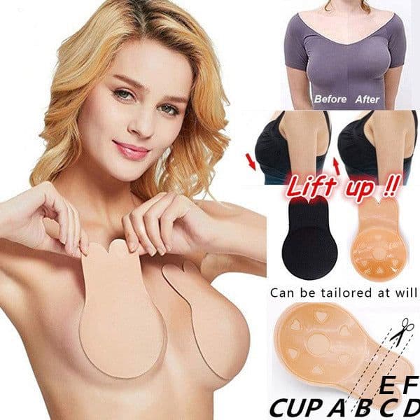 image-Invisible Adhesive Bra Breast Lift Tape Rabbit Ear Strapless