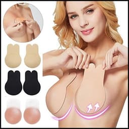 image-Invisible Adhesive Bra Breast Lift Tape Rabbit Ear Strapless