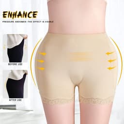 image-Women's Shapewear Butt Lifting Padded Underwear with Lace Trim