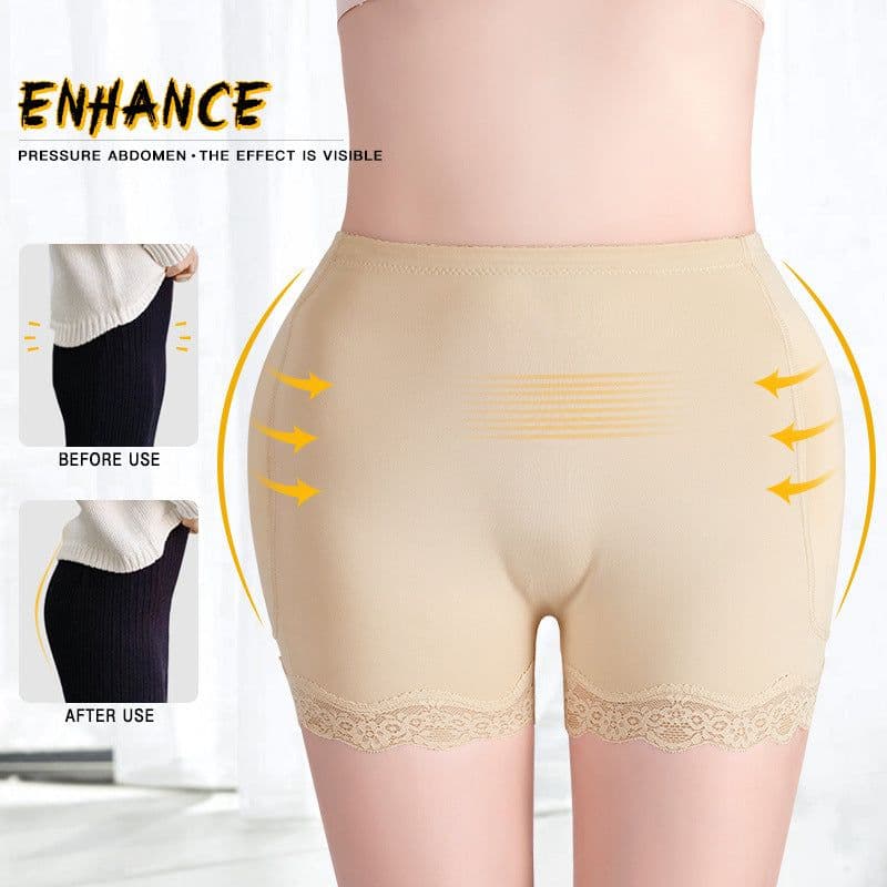 image-Women's Shapewear Butt Lifting Padded Underwear with Lace Trim