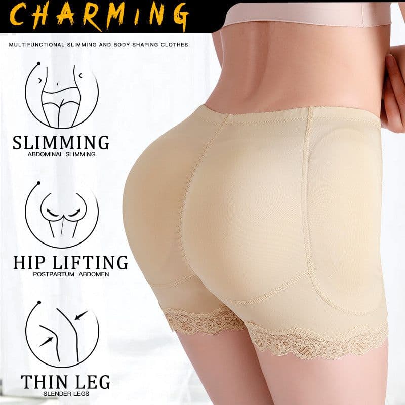 image-Women's Shapewear Butt Lifting Padded Underwear with Lace Trim