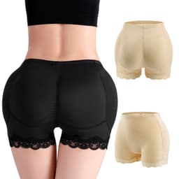 image-Women's Shapewear Butt Lifting Padded Underwear with Lace Trim