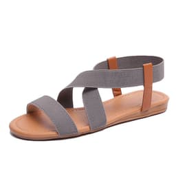 image-Women's Fish Mouth Roman Sandals Elastic Strap Blue Size 41