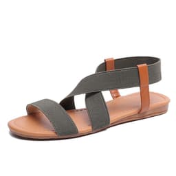 image-Women's Fish Mouth Roman Sandals Elastic Strap Blue Size 41