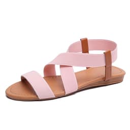 image-Women's Fish Mouth Roman Sandals Elastic Strap Blue Size 41