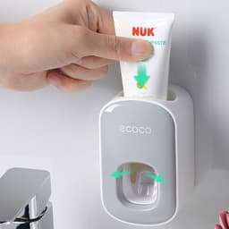 image-Ecoco Wall-Mounted Automatic Toothpaste Squeezer Set Black