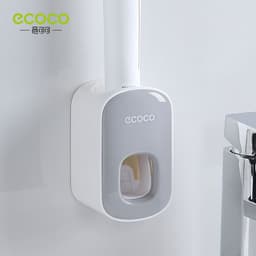 image-Ecoco Wall-Mounted Automatic Toothpaste Squeezer Set Black