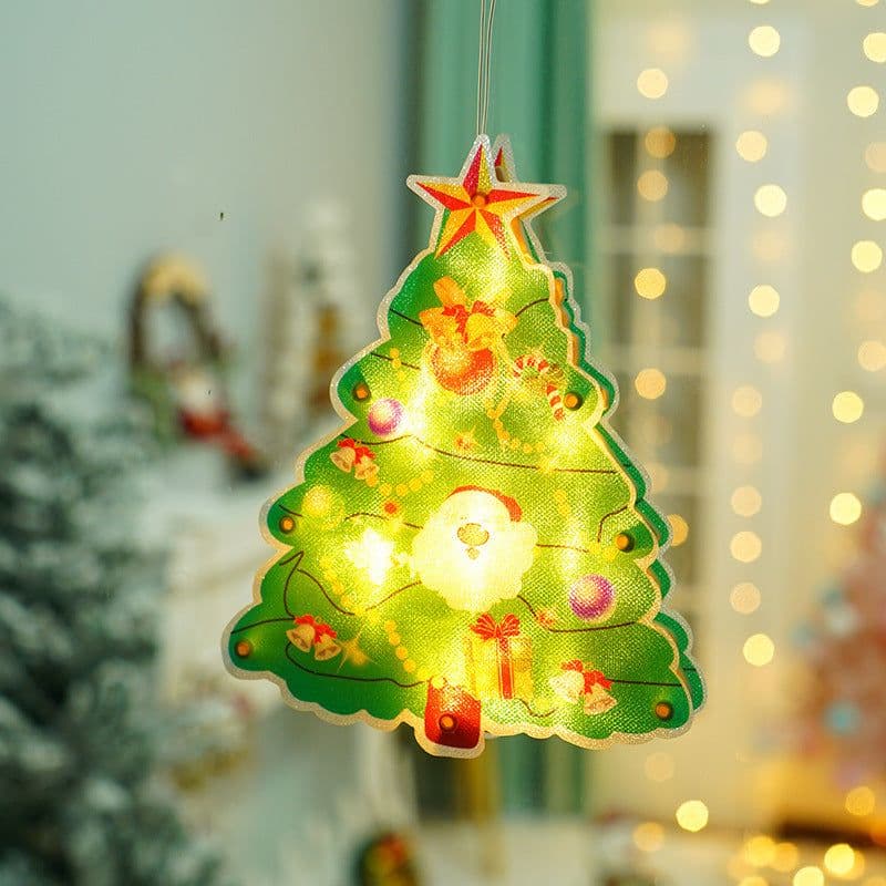 image-Christmas Snowman Sucker Lamp Window Decoration Battery Operated