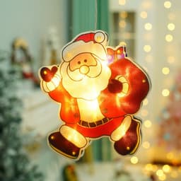 image-Christmas Snowman Sucker Lamp Window Decoration Battery Operated