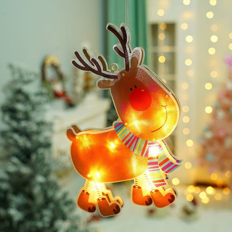 image-Christmas Snowman Sucker Lamp Window Decoration Battery Operated
