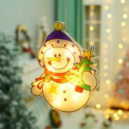image-Christmas Snowman Sucker Lamp Window Decoration Battery Operated