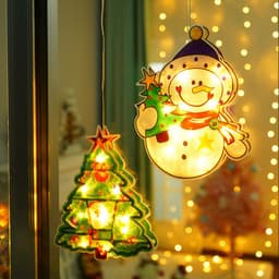 image-Christmas Snowman Sucker Lamp Window Decoration Battery Operated