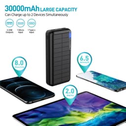 image-Solar Power Bank 30000mAh Waterproof Outdoor Dual Light Portable