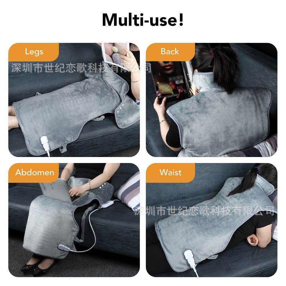 image-USB Electric Heating Shawl Shoulder Pad Vest 100x60cm Grey
