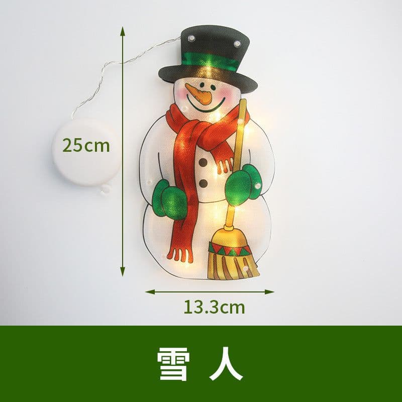image-LED Christmas Window Sucker Light Santa Claus Snowman Elk Decoration
