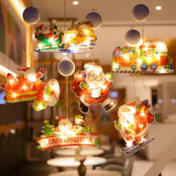 image-LED Christmas Window Sucker Light Santa Claus Snowman Elk Decoration