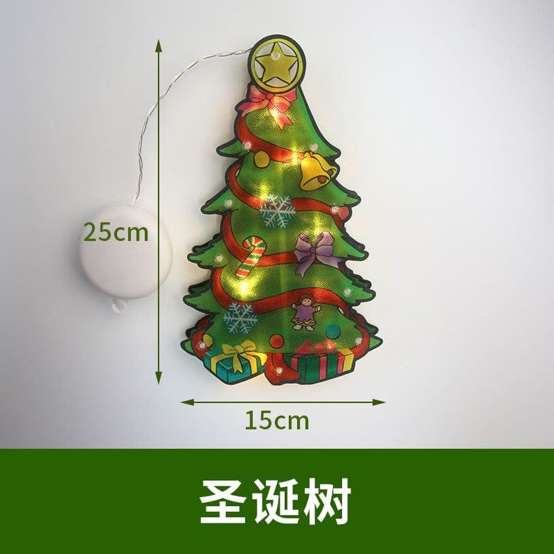 image-LED Christmas Window Sucker Light Santa Claus Snowman Elk Decoration