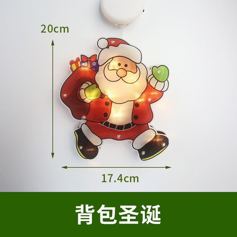 image-LED Christmas Window Sucker Light Santa Claus Snowman Elk Decoration