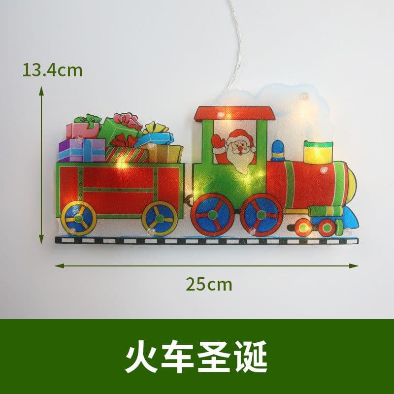 image-LED Christmas Window Sucker Light Santa Claus Snowman Elk Decoration