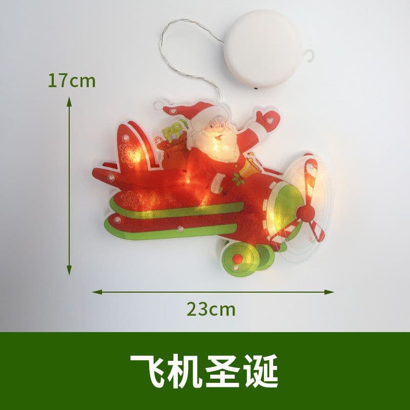 image-LED Christmas Window Sucker Light Santa Claus Snowman Elk Decoration